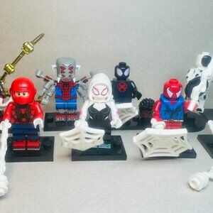 Custom Printed MOC Spider-Man Spiderverse Minifigures 8 Pack